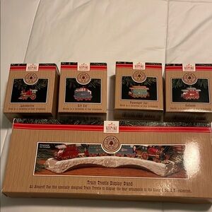 Keepsake Train Ornament Set with Display Stand